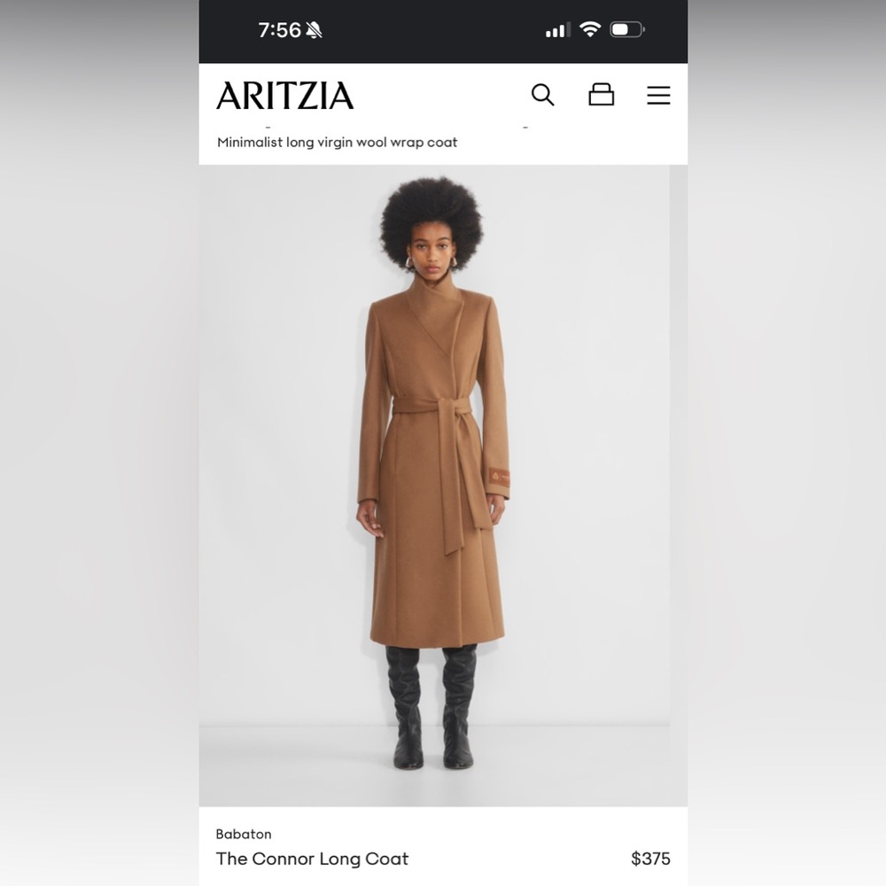 Never worn aritzia Connor coat, size small, please read details
